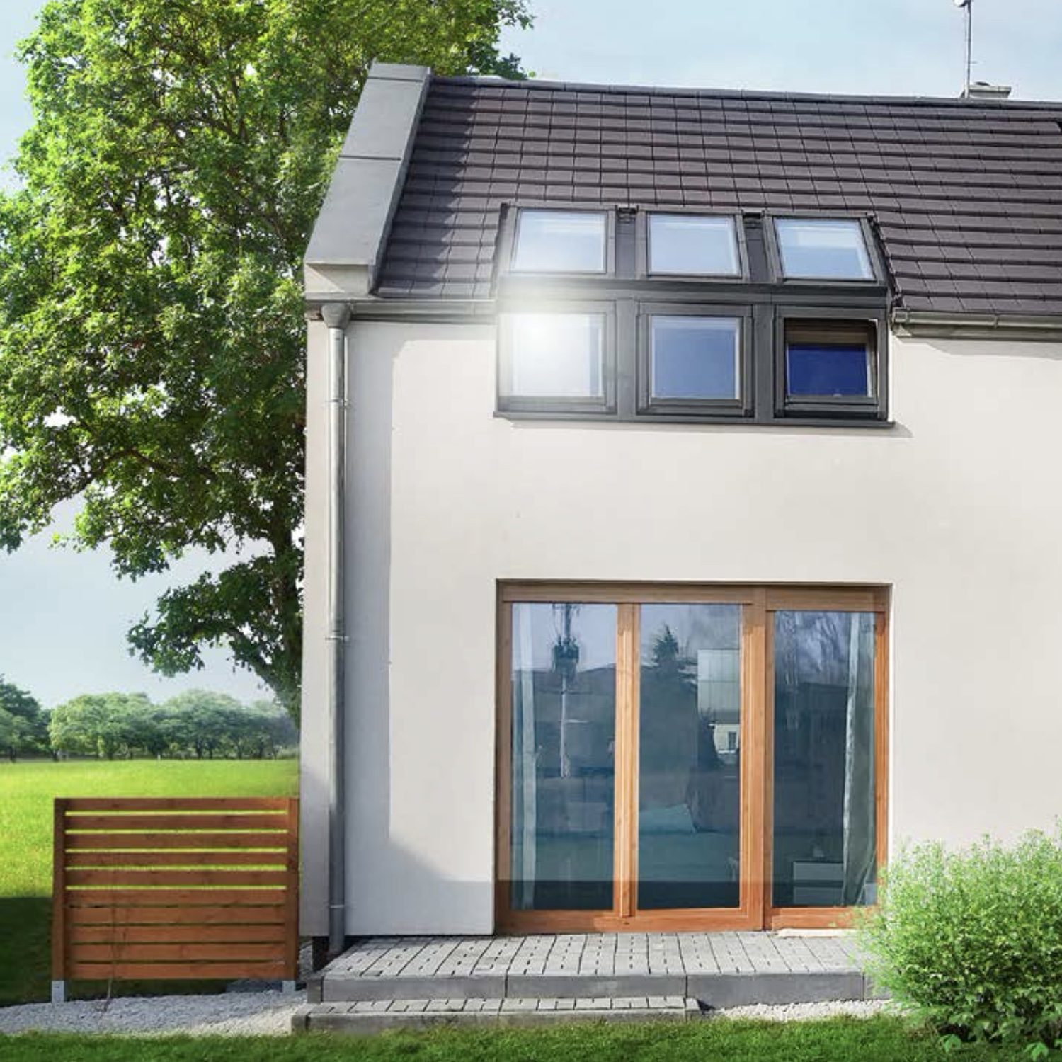 Dffh Rids Dachgewerk Fassadenanschlussfenster DFFH festverglast Holz 66 x 75 cm 3 ...