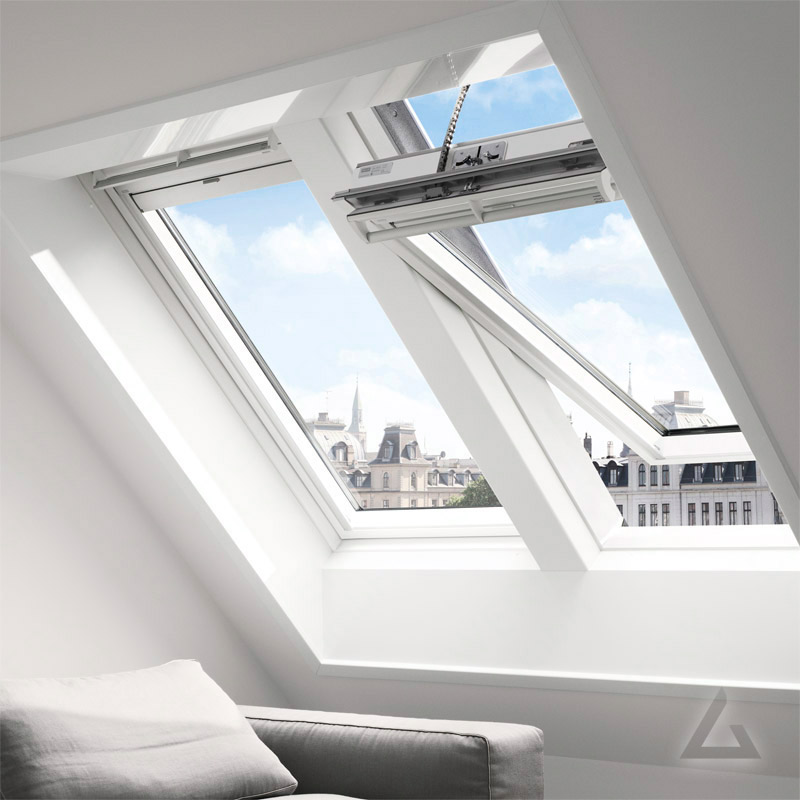 INTEGRA Schwingfenster GGL elektro Holz weiss lackiert INTEGRA Schwingfenster GGL elektro Holz weiss lackiert